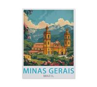 BEAYODKP Minas Gerais, Brésil，Kit de peinture diamant 5D bricolage, strass point de croix, broderie à la main cadeau de vacances adulte/enfant（40 x 50 cm/15.74 x 19.68 pouces）-BF18
