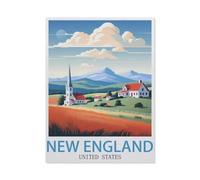 BEAYODKP Nouvelle-Angleterre, États-Unis，Kit de peinture diamant 5D Kit complet d'art en cristal pour adultes et enfants（50 x 60 cm/19.68 x 23.62 pouces）-BF39