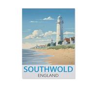 BEAYODKP Panneau en étain en métal，Southwold, Angleterre，décor de maison pour café, Bar, décor Vintage(15x30cm 6x12 inch-DL19