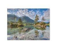 BEAYODKP Panneau en métal en étain，Lac Hintersee dans le Berchtesgadener Land，Tin Sign Vintage Decor Cave Café Bar Chambre Maison Décoration murale nostalgique en étain(30x40cm 12x16 inch-AD78