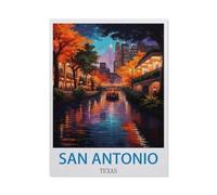 BEAYODKP Panneau en métal en étain，San Antonio, Texas，Tin Sign Vintage Decor Cave Café Bar Chambre Maison Décoration murale nostalgique en étain(15x30cm 6x12 inch-CK40