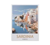 BEAYODKP Panneau en métal en étain，Sardaigne, Porto Rafael, Italie, Côte，Tin Sign Vintage Decor Cave Café Bar Chambre Maison Décoration murale nostalgique en étain(15x30cm 6x12 inch-DW33