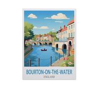 BEAYODKP Panneau Métal Vintage，Bourton-on-the-Water, Angleterre -,Fer Plaque Peinture Rétro Décoration Murale Art Mural à Suspendre pour Jardin Cour Maison Café Extérieur Club Bar(15x30cm-CS99