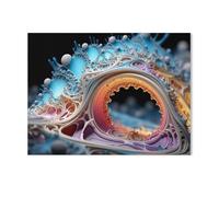 BEAYODKP Panneau Métal Vintage，Fractal de Mandelbrot en 3D，Décoration Murale Rétro Plaque Fer Décoration Murale à Suspendre Cadeau pour Salon,Maison,Cuisine,Bar,Café,Jardin,Pub(15x30cm 6x12 inch-AG51