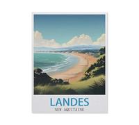 BEAYODKP Panneau Métal Vintage，Landes Nouvelle-Aquitaine，Fer Plaque Peinture Rétro Décoration Murale Art Mural à Suspendre pour Jardin Cour Maison Café Extérieur Club Bar(20x30cm 8x12 inch-BU52