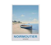 BEAYODKP Panneau Métal Vintage，Noirmoutier en Vendée，Fer Plaque Peinture Rétro Décoration Murale Art Mural à Suspendre pour Jardin Cour Maison Café Extérieur Club Bar(15x30cm-BT92