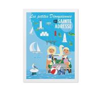 BEAYODKP Panneau Métal Vintage，Sainte-Adresse, France，Fer Plaque Peinture Rétro Décoration Murale Art Mural à Suspendre pour Jardin Cour Maison Café Extérieur Club Bar(30x40cm 12x16 inch-BQ32