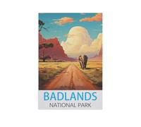 BEAYODKP Parc National des Badlands，Peinture par Numéros Adultes et Enfants Débutants Peintures avec Cadre Comprend des Pinceaux et des Peintures Acryliques（50x60cm） 19.6x23.6 pouces-FR84