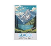 BEAYODKP Peindre par Nombre Peinture par numéro，Parc National Glacier，Kit Complet Peintures À l'huile Image par Numéros Photo À La Main Enfants（30x40cm） 11.8x15.7 pouces-FS50