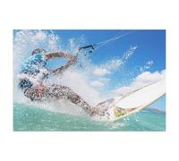 BEAYODKP Peinture de diamants 5D DIY，Kitesurfeur dans l’écume des vagues，Kit de broderie en cristal pour adultes et enfants Kit de point de Croix Rhinestone Home Decoration（30 x 40 cm）-AD72