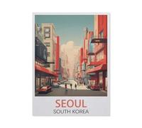 BEAYODKP Peinture de diamants 5D DIY,Séoul, Corée du Sud,Kit de broderie en cristal pour adultes et enfants Kit de point de Croix Rhinestone Home Decoration(40 x 50 cm/15.74 x 19.68 pouces)-HD80