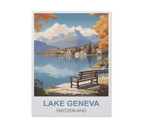 BEAYODKP Peinture Numero Adulte，Lac Léman Suisse， Acryliques Peinture par Numéros pour Adultes Débutants Enfants, Loisirs Créatifs Adultes pour Tableau Decoration Murale（40x50cm）-ES31