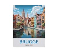 BEAYODKP Peinture par Numéro Adulte,Bruges, Belgique ,Peinture par Numéro pour Enfants, Débutants Loisirs Créatifs Adultes Bricolage Peinture à l'huile Livrée avec Peinture et Pinceau(30x40cm)-CV70