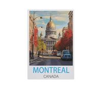 BEAYODKP Peinture par Numero Adulte et Enfant，Montréal Canada，DIY Peinture Numero Adulte,Activité Manuelle Kit de Loisirs Créatifs Adultes, Peinture Numéro Kit Complet, Decor Chambre（30x40cm）-FR70