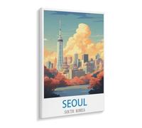 BEAYODKP Peinture par Numero Adulte et Enfant,Séoul Corée du Sud,DIY Peinture Numero Adulte,Activité Manuelle Kit de Loisirs Créatifs Adultes, Peinture Numéro Kit Complet, Decor Chambre(20x30cm-V2