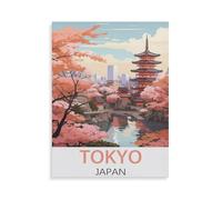 BEAYODKP Peinture par Numero,Affiche de voyage vintage de Tokyo, Japon,avec pinceaux et pigments acryliques Peinture sur Toile pour Adultes et débutants(50x60cm-AF75