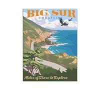 BEAYODKP Peinture par Numero Kits Brosses et peintures acryliques，Parc national de Big Sur，Adultes Enfants Seniors Débutant Cadeau de Peinture(30x40cm-BK69