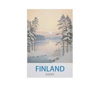 BEAYODKP Peinture par Numero pour Enfants,Finlande, Europe,DIY Peinture à l'huile Peindre par Nombre Kits sur Toile à Faire soi-même avec Pinceaux(20x30cm) 7,8x11,8 pouces-FZ60
