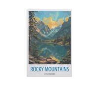 BEAYODKP Peinture par Numero pour Enfants,Montagnes Rocheuses, Colorado,DIY Peinture à l'huile Peindre par Nombre Kits sur Toile à Faire soi-même avec Pinceaux(30x40cm) 11.8x15.7 pouces-GB76