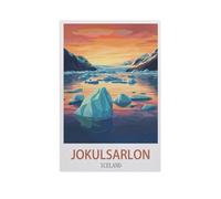 BEAYODKP Peinture par numéros pour adulte，Jokulsarlon, Islande，Kit de peinture à l'huile sur toile DIY avec pinceaux（50x60cm） 19.6x23.6 pouces-FY53