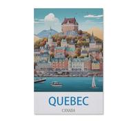 BEAYODKP Peinture Par Numéros Pour Adultes Débutants,Poster de voyage vintage Québec Canada,Kits De Peinture À L'Huile Numérique Bricolage Sur Toile Avec Pinceaux Et Pigments Acryliques(40x50cm)-E28