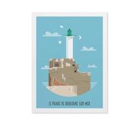 BEAYODKP Phare de Boulogne-sur-Mer, France,panneaux métalliques en étain, Art mural | Affiche imprimée en fer blanc épais, décoration murale(20x30cm 8x12 inch-BP63