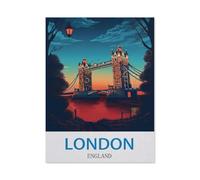 BEAYODKP Plaque en métal，Londres, Angleterre - Affiches de voyage vintage，Pour maison, cuisine, bar, café, club, grotte(15x30cm 6x12 inch-CU22