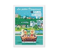 BEAYODKP Plaque en métal rétro，Bateau à moteur Sainte-Adresse France，pour décoration de maison, cuisine, bar, café, club, cave - Décoration murale vintage(30x40cm 12x16 inch-BP76