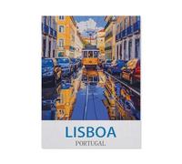 BEAYODKP Plaque en métal rétro，Lisbonne, Portugal，pour décoration de maison, cuisine, bar, café, club, cave - Décoration murale vintage(15x30cm 6x12 inch-DG88