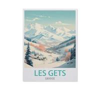 BEAYODKP Plaque en métal vintage,Affiche de voyage ancienne Les Gets Savoie,Vintage Art Sign Home Kitchen Bar Cafe Club Cave Décoration Tin Sign(15x30cm 6x12 inch-BT97