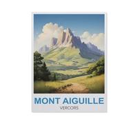 BEAYODKP Plaque en métal vintage，Affiche de voyage vintage Mont Aiguille Vercors，pour cafés, bars, pubs, magasins, décoration murale amusante et rétro pour homme et femme(20x30cm 8x12 inch-BT46