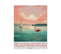 BEAYODKP Plaque en métal vintage，Archipel Lucayan, Bahamas - Affiche de voyage vintage，Vintage Art Sign Home Kitchen Bar Cafe Club Cave Décoration Tin Sign(15x30cm 6x12 inch-CW89