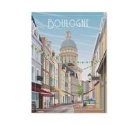 BEAYODKP Plaque en métal vintage,Boulogne-sur-Mer France,Vintage Art Sign Home Kitchen Bar Cafe Club Cave Décoration Tin Sign(15x30cm 6x12 inch-BN17