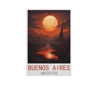 BEAYODKP Plaque en métal vintage，Buenos Aires, Argentine，garage, grotte de jardin, décoration murale pour maison, cuisine, bar, club(15x30cm 6x12 inch-AM8