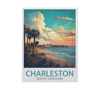 BEAYODKP Plaque en métal vintage，Charleston, Caroline du Sud，Vintage Art Sign Home Kitchen Bar Cafe Club Cave Décoration Tin Sign(30x40cm 12x16 inch-DP72