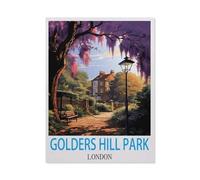 BEAYODKP Plaque en métal vintage，Golders Hill Park, Londres，garage, grotte de jardin, décoration murale pour maison, cuisine, bar, club(30x40cm 12x16 inch-DL22