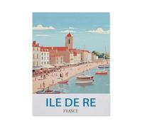 BEAYODKP Plaque en métal vintage，Île de Ré, France - Affiche de voyage vintage，garage, grotte de jardin, décoration murale pour maison, cuisine, bar, club(30x40cm 12x16 inch-DA20
