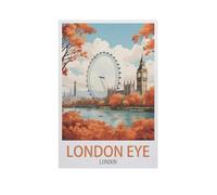 BEAYODKP Plaque en métal vintage，London Eye, Londres，pour cafés, bars, pubs, magasins, décoration murale amusante et rétro pour homme et femme(30x40cm 12x16 inch-AI66