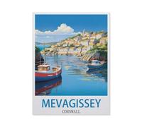 BEAYODKP Plaque en métal vintage，Mevagissey, Cornouailles, Angleterre，pour cafés, bars, pubs, magasins, décoration murale amusante et rétro pour homme et femme(30x40cm 12x16 inch-P51