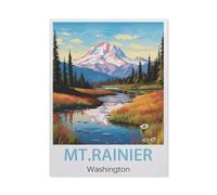 BEAYODKP Plaque en métal vintage，Mont Rainier, Washington, États-Unis，pour cafés, bars, pubs, magasins, décoration murale amusante et rétro pour homme et femme(15x30cm 6x12 inch-T71