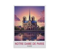 BEAYODKP Plaque en métal vintage，Notre Dame de Paris，pour cafés, bars, pubs, magasins, décoration murale amusante et rétro pour homme et femme(30x40cm 12x16 inch-BS46