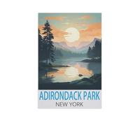 BEAYODKP Plaque en métal vintage，Parc Adirondack, New York，pour cafés, bars, pubs, magasins, décoration murale amusante et rétro pour homme et femme(20x30cm 8x12 inch-AK46