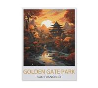 BEAYODKP Plaque en métal vintage，Parc de la Golden Gate, San Francisco，Vintage Art Sign Home Kitchen Bar Cafe Club Cave Décoration Tin Sign(20x30cm 8x12 inch-DS12