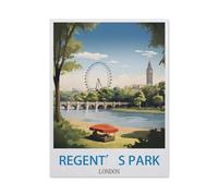BEAYODKP Plaque en métal vintage，Regent’s Park, Londres - Affiche de voyage vintage，pour cafés, bars, pubs, magasins, décoration murale amusante et rétro pour homme et femme(20x30cm 8x12 inch-CR93