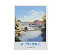 BEAYODKP Plaque en métal，Weybridge Londres Affiche de voyage vintage，Pour maison, cuisine, bar, café, club, grotte(30x40cm 12x16 inch-CQ22