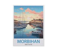 BEAYODKP Plaque humoristique en métal，Affiche de voyage vintage Morbihan Bretagne，Décoration murale d'intérieur pour cuisine, boulangerie, café, bar, ferme, restaurants, café(30x40cm 12x16 inch-BT50