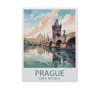 BEAYODKP Prague, Tchéquie, Lac，Décoration murale - Plaque en métal pour bar, pub, club, grotte(20x30cm 8x12 inch-DT37