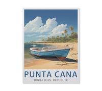 BEAYODKP Punta Cana, République dominicaine，panneaux métalliques en étain, Art mural | Affiche imprimée en fer blanc épais, décoration murale(20x30cm 8x12 inch-DQ78