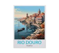 BEAYODKP Rio Douro, Porto，Kit de peinture diamant 5D bricolage, strass point de croix, broderie à la main cadeau de vacances adulte/enfant（50 x 60 cm/19.68 x 23.62 pouces）-BE58
