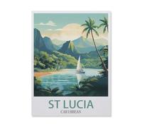 BEAYODKP Sainte-Lucie, Caraïbes, Montagne，Décoration murale - Plaque en métal pour bar, pub, club, grotte(15x30cm 6x12 inch-DU17